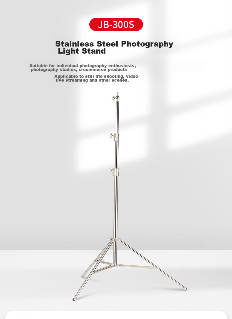 JINBEI EQ Series Portable Aluminum Photography Light Stand, Studio Photography Light Tripod, Outdoor Photography Flash Stand, Live Streaming Photography Light Bracket EQ-250 Steel Pipe Light Stand with Load Capacity of 5KG 16