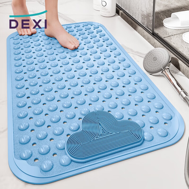 DeXi Bathroom Non-Slip Mat, TPE Bathroom Mat, Shower Room Specialized, Elderly Bathing Anti-Fall Floor Mat, 40x70cm