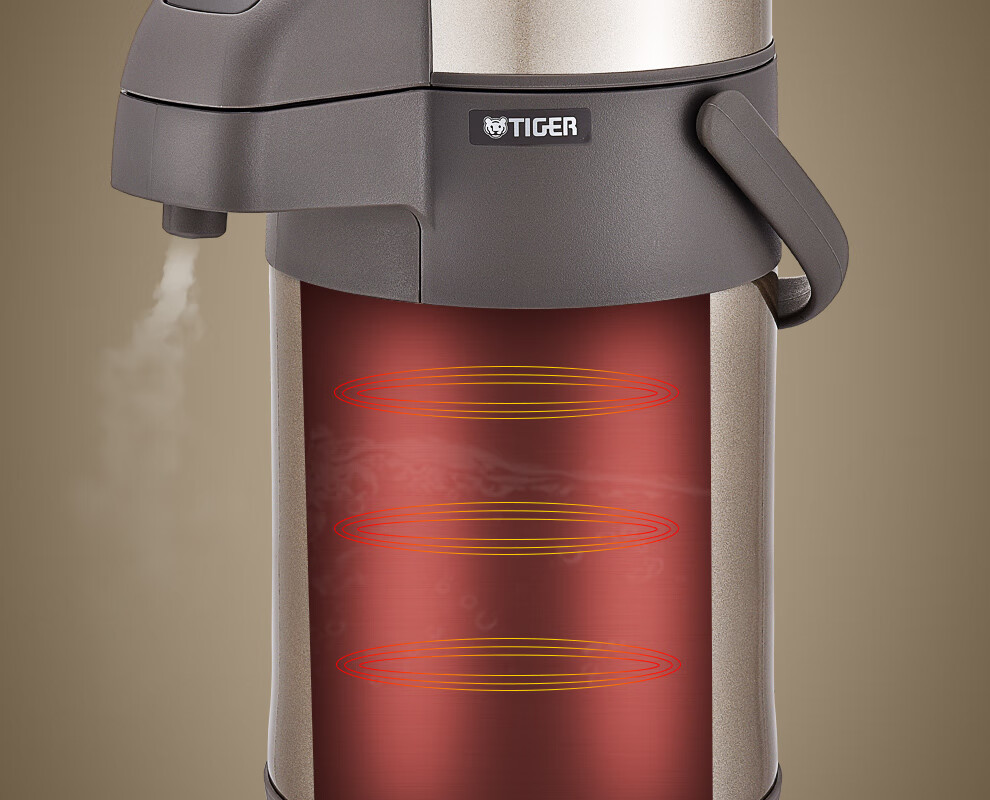 TIGER Insulated Thermos, Air Pressure Double-Layer Stainless Steel Vacuum Hot Water Bottle, MAA-A30C Champagne Gold, 3 Liters 5