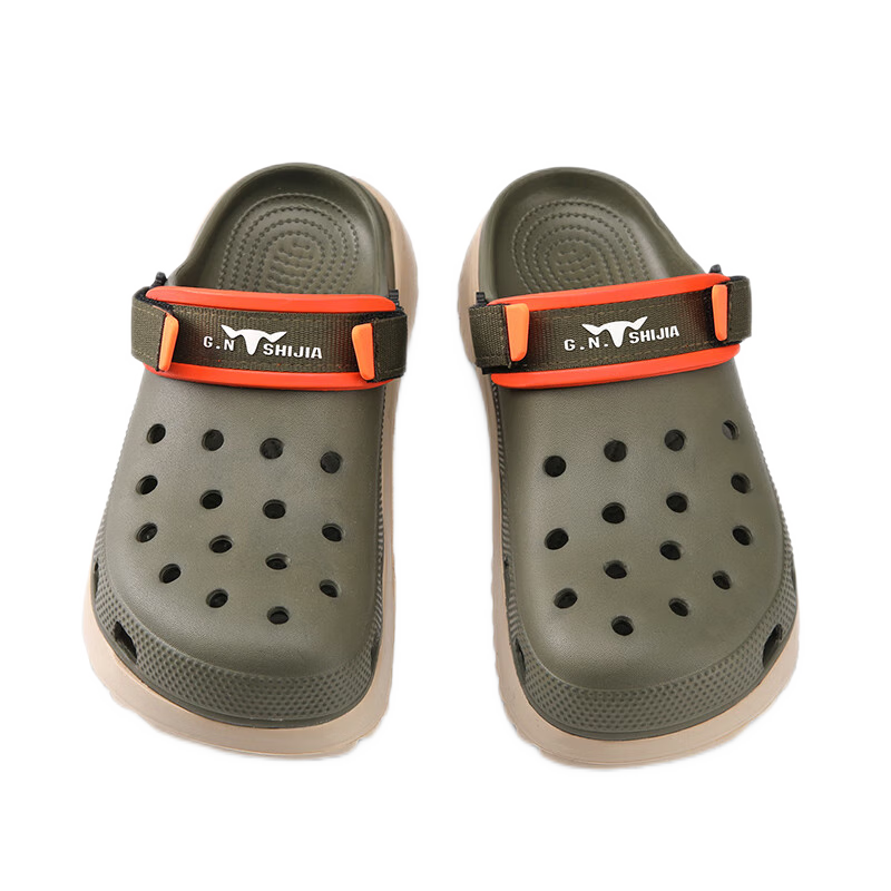 G.N.Shi Jia Perforated Shoes, Summer Stepping-On Feeling Sandals, Outdoor Dual-Use Closed-Toe Casual Sandals, Breathable Beach Shoes for Me