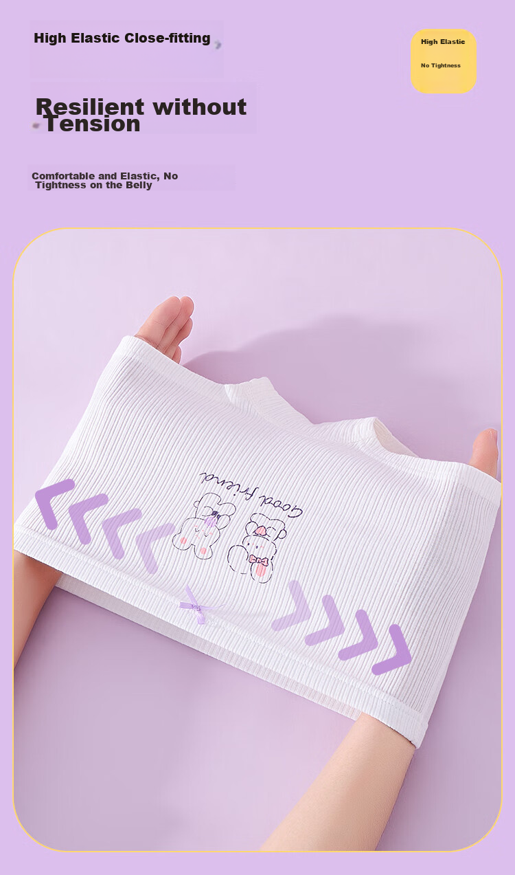 LangSha Children's Underwear, Girls' Underwear, 5A Antibacterial, Pure Cotton Boyshorts for Young Girls, 4-Pack, Kite And Little Rabbit Design, Size 140 8