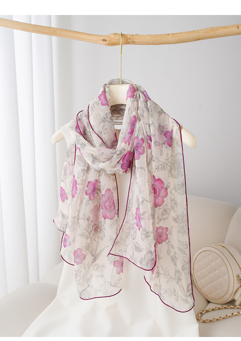 Hangsifu Silk Scarf, Neck Warmer Shawl, Pearl Yarn Neck Wrap, Practical Birthday Gift for Mom, Mid-Autumn Festival Present 7