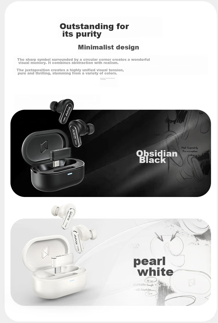 AKG N5 Wireless Bluetooth In-Ear Headphones, 2.4G Tri-Mode, Active Noise Cancellation, Gaming And Music Earphones, Compatible with Latest Apple And Huawei Models for Ultra-Long Battery Life, White 31