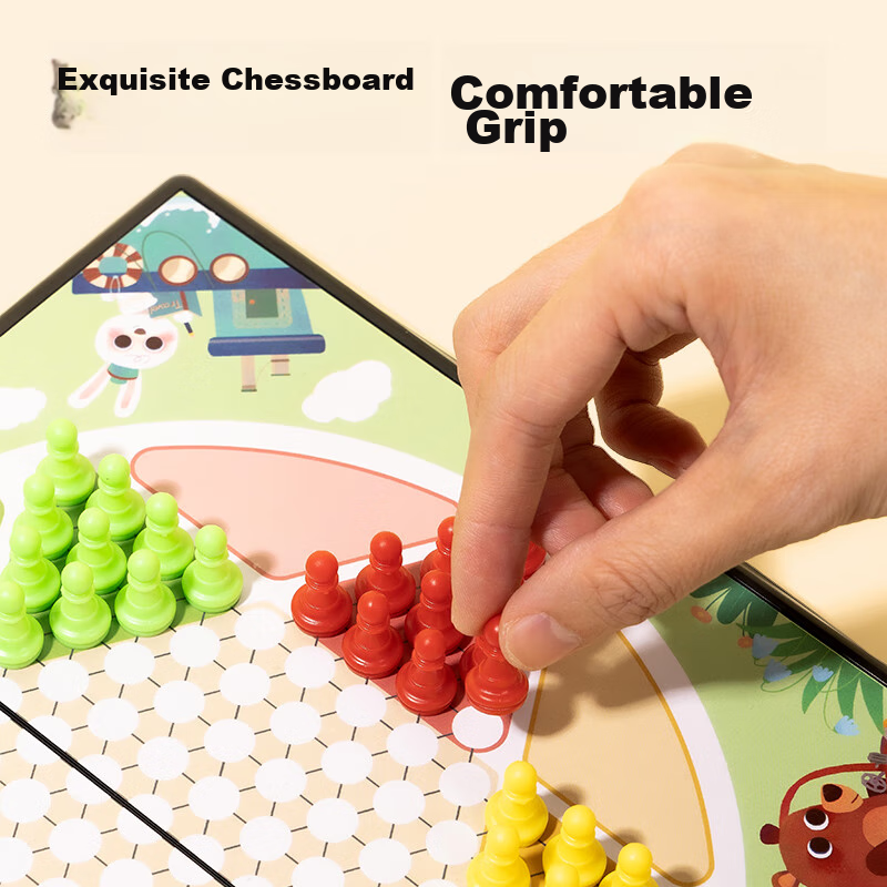 Deli Magnetic Checkers, Portable Folding Chess Board for Students And Children, Back-To Educational Board Game, Camping Toy