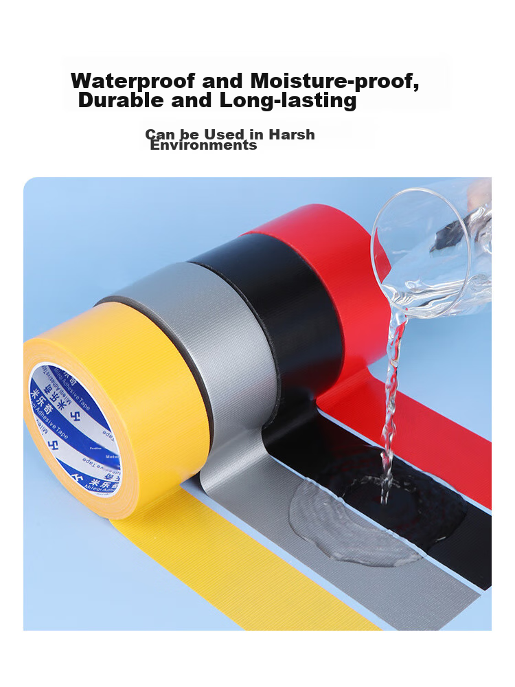 Mileqi Strong Adhesive Seamless Single-Sided Cloth Tape Tarpaulin Repair Renovation Exhibition Wedding Carpet Fixing Waterproof Tape, Silver, 48mm Wide * 20m Long * 1 Roll 5