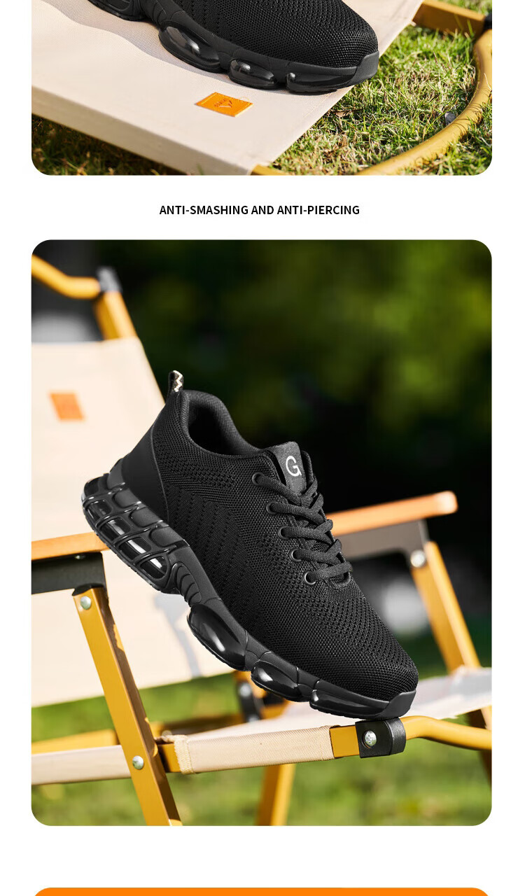 Jingtu Safety Shoes for Men with Steel Toe Cap, Puncture-Resistant, Wear-Resistant, Durable Construction Site Work Boots 3033 Size 42 13