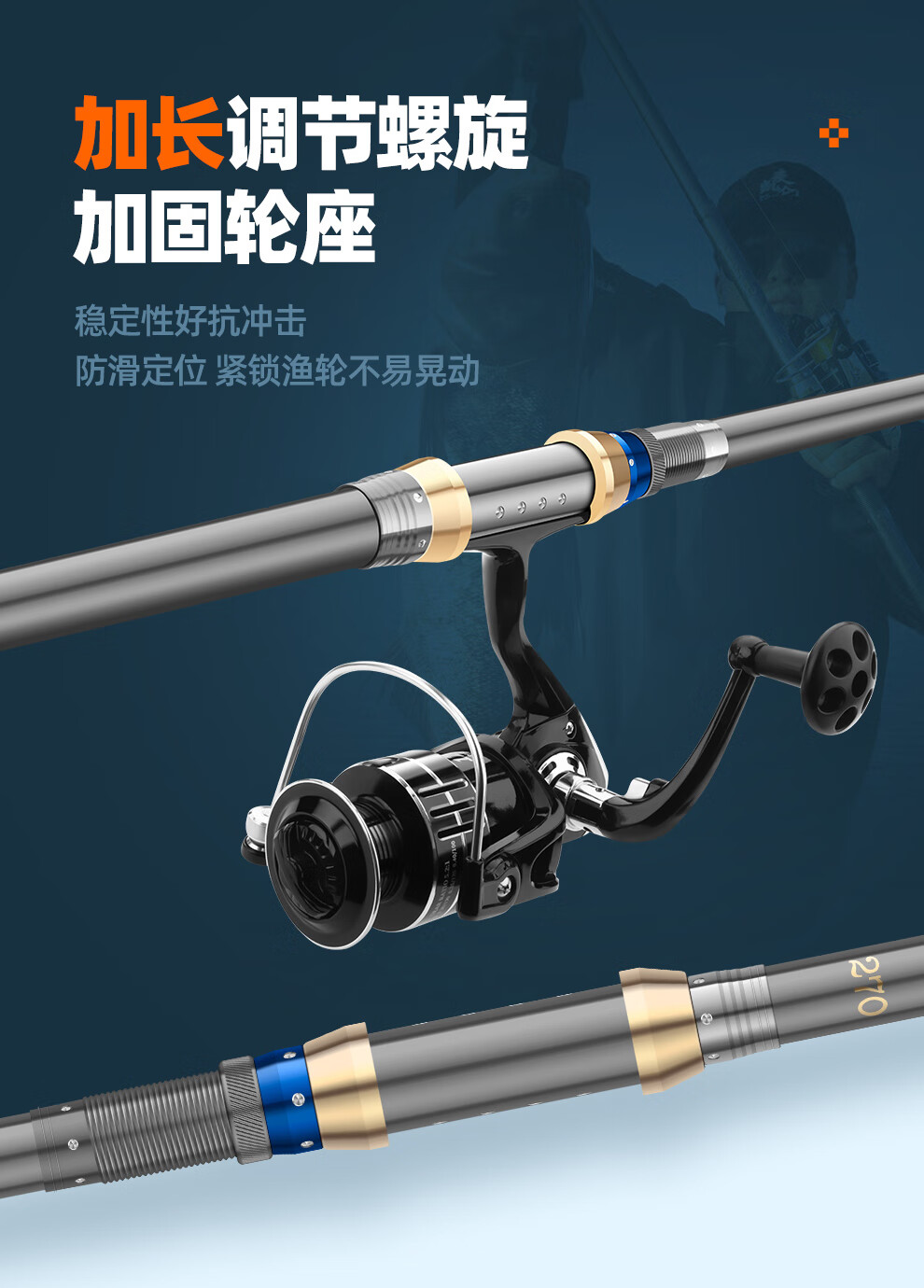 Shensha 3.6-Meter Fishing Rod, Bare Rod, Ultra-Hard, Heavy-Duty Long-Casting Rod, Sea Fishing Rod, Fishing Pole, Carp And Bighead Carp Casting Rod, Spinning Rod 2