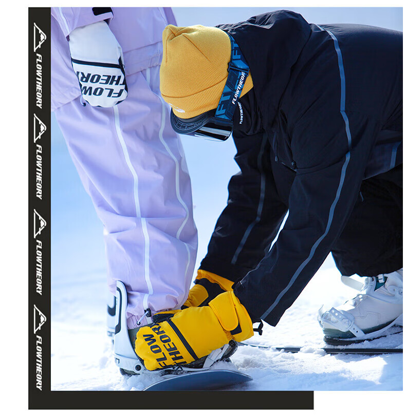 Flow Theory Full-Finger Kevlar Ski Gloves, Windproof, Waterproof, Warm, Wear-Resistant, Professional Single And Double Board Gloves 13