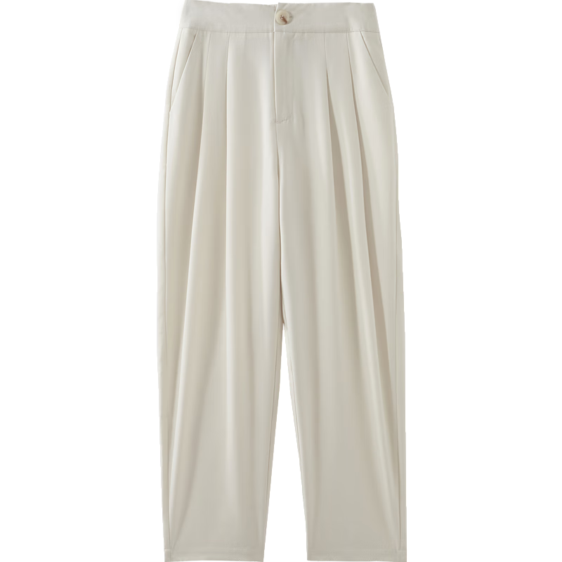 Dme [Casual Skyline] Spring And Autumn Commuter Style Slimming Slightly Stretchy Harem Cropped Pants Thin TR Casual Trousers for Wome