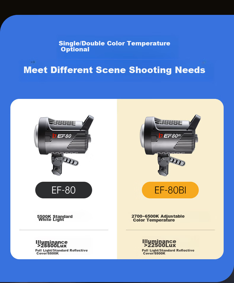 JINBEI EF80BI Fill Light, LED Handheld, Indoor And Outdoor Photography, Videography Interview Lighting, Video Live Streaming Light, Portrait Beauty Food Jewelry Photography Light, Outdoor Portable Constant Soft Light 5