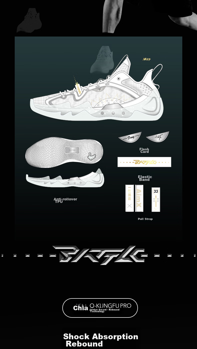 QIAODAN Basketball Shoes Venom ProSE Technology Rebound Shock Absorption Durable Professional Game Sports Shoes for Men 3