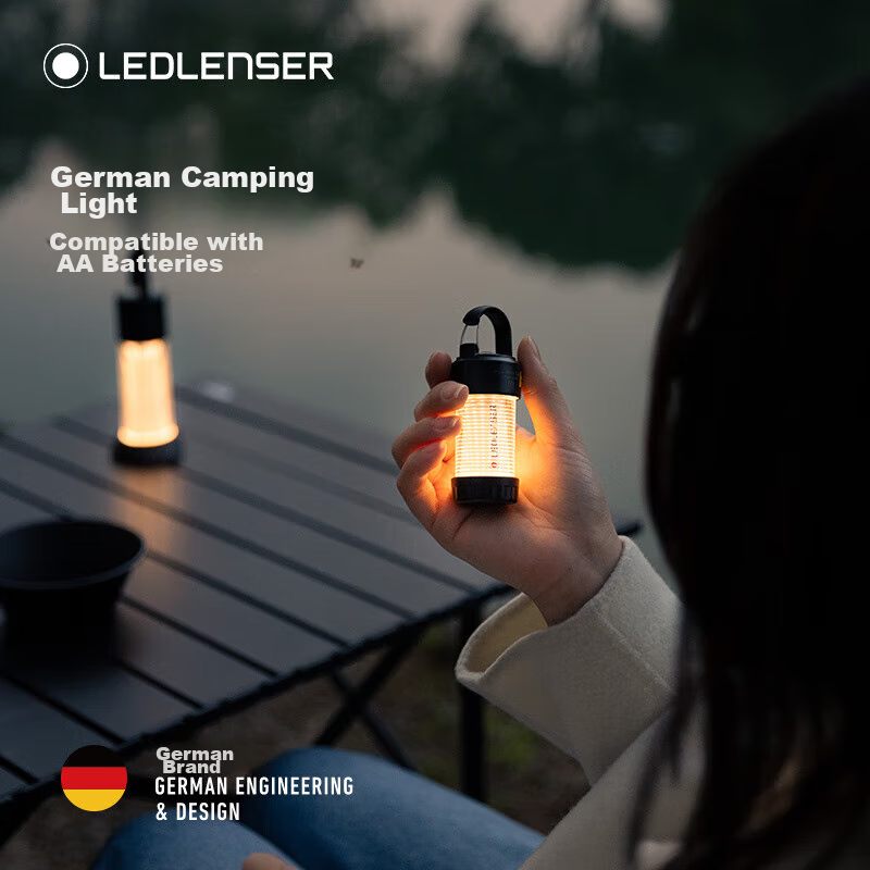 LED LENSER German Camping Light ML4, Ultra-Long Battery Life, Outdoor Camping Atmosphere Light, Tent Light, Portable Red Light Equipment