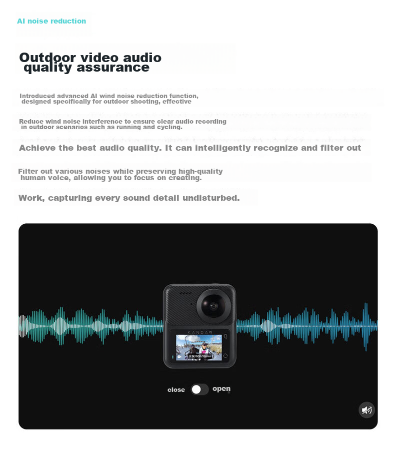 KanDao Sees QooCam3 Panoramic Action Camera, 5.7K High-Definition Anti-Shake Waterproof Action Camera for Vlogging, Skiing, Diving, Outdoor Activities, And Motorcycle Riding 25