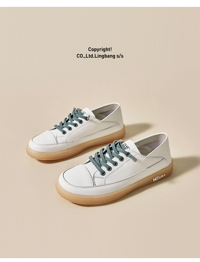 ZHR Casual Shoes for Women, Genuine Leather, Slip-On, Jelly Sole, Comfortable, Versatile, Sports, No-Tie Flat White Shoes for Students, A77, Beige, Size 37 16