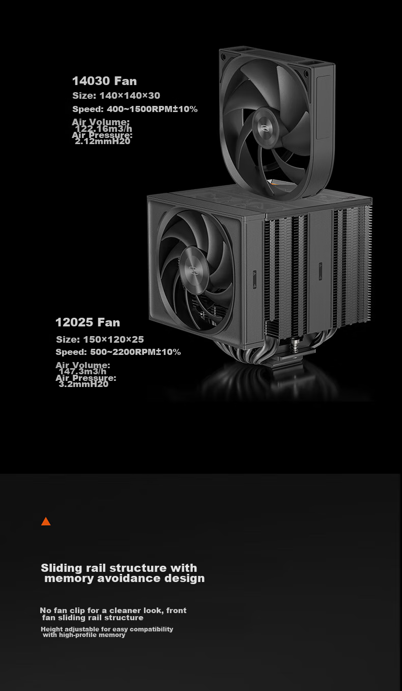 PCCOOLER RZ820 8 Heat Pipe CPU Air Cooler (290W/Mega Dual Tower/Air Aluminum ARGB Magnetic Top Cover/14CM Large Fan/Copper Base) 7