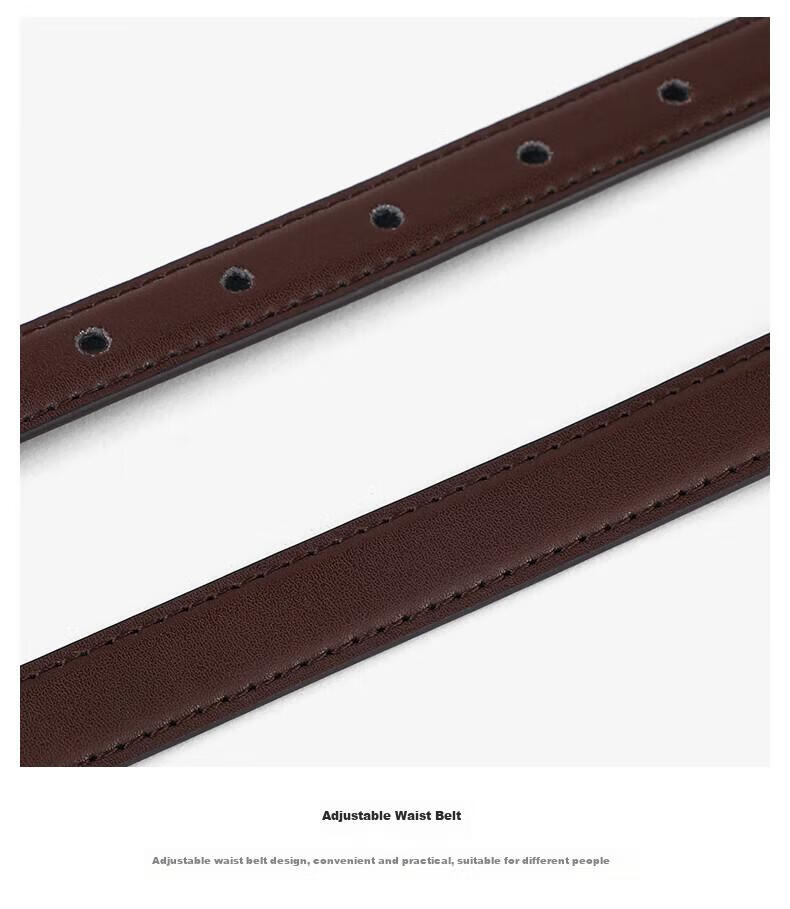 Viney Ladies' Belt, Fashionable Waistband, Decorative Thin Versatile Casual Student Pin Buckle Skirt Belt, Birthday Gift 14