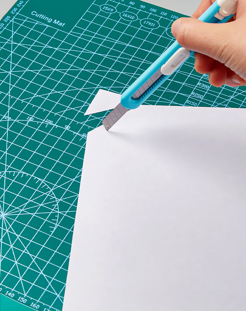 Sannianerban A3 Cutting Mat, PVC Material, Extra Large Size, Handmade Desktop Cutting Board, Fully Washable with Water, Student Paper Cutting Tool, Art And Engraving Board, Anti-Cut Pad, Mint Gree 15