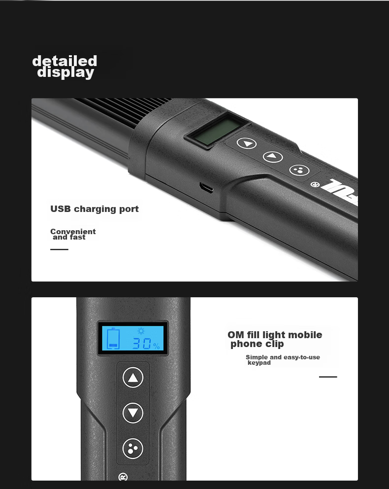 AMBITFUL Photography Fill Light, RGB Full Color Stick Light, Live Streaming Atmosphere Light, Outdoor Shooting Portable Pocket Light, Handheld Ice Light, LED Lighting 16