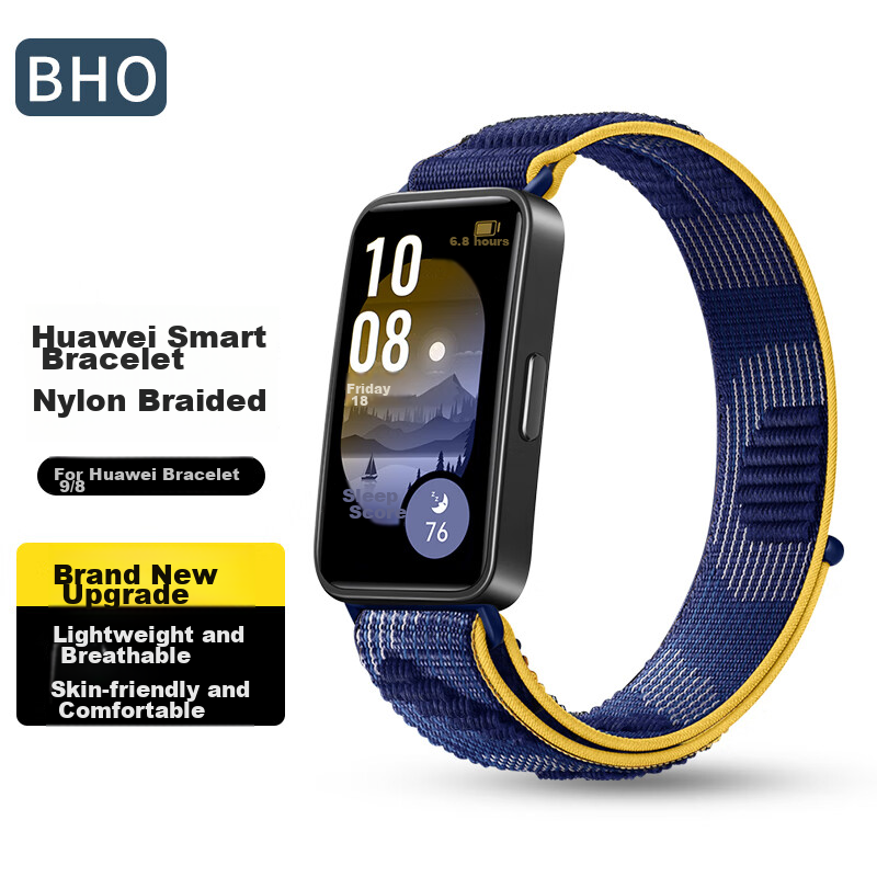 Ремешок BHO для Huawei Band 10/9/8, нейлоновый, синий