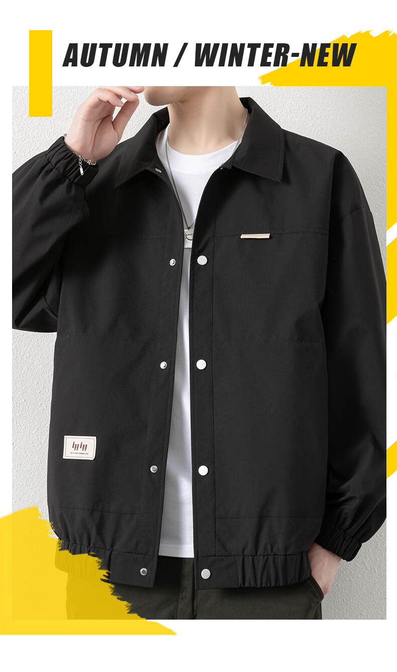 Dingfengbaoluo Men's Jacket, Summer Casual Versatile Lapel Loose Trendy Workwear Retro Coat, 2303 Khaki Color M 6