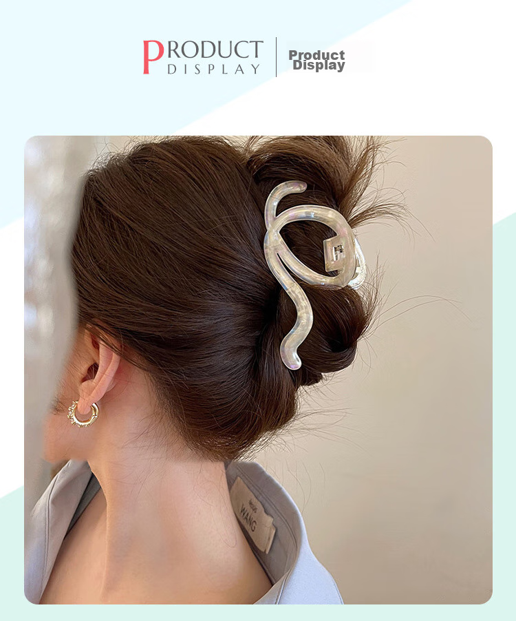 CHIMERA Simple Acetate Board Shark Clip High-End Hairpin Hair Claw Clip for Back of Head, Bun Maker, Women's Mid-Autumn Festival Gift 40