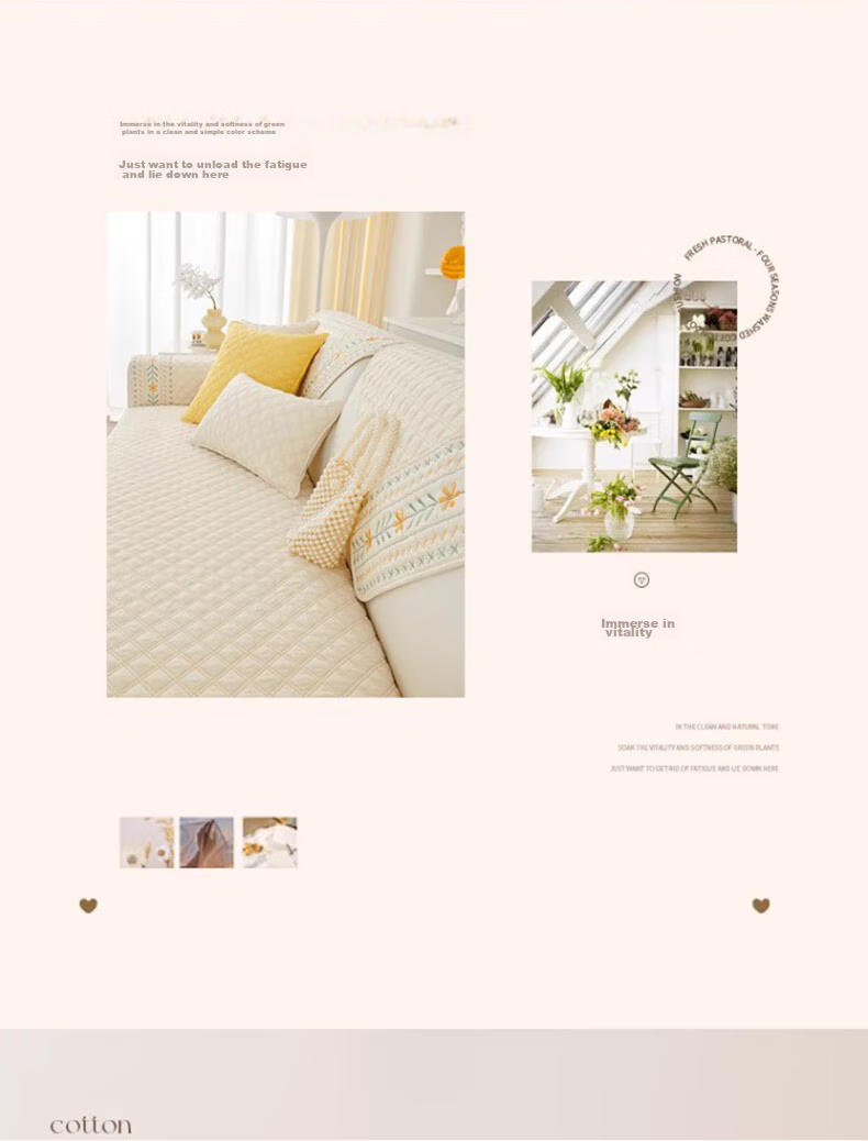 AVIVI Sofa Cushion, All-Season Sofa Cover, Non-Slip Sofa Slipcover, Bay Window Pad, 90*240 Cm, Floral Patter 5