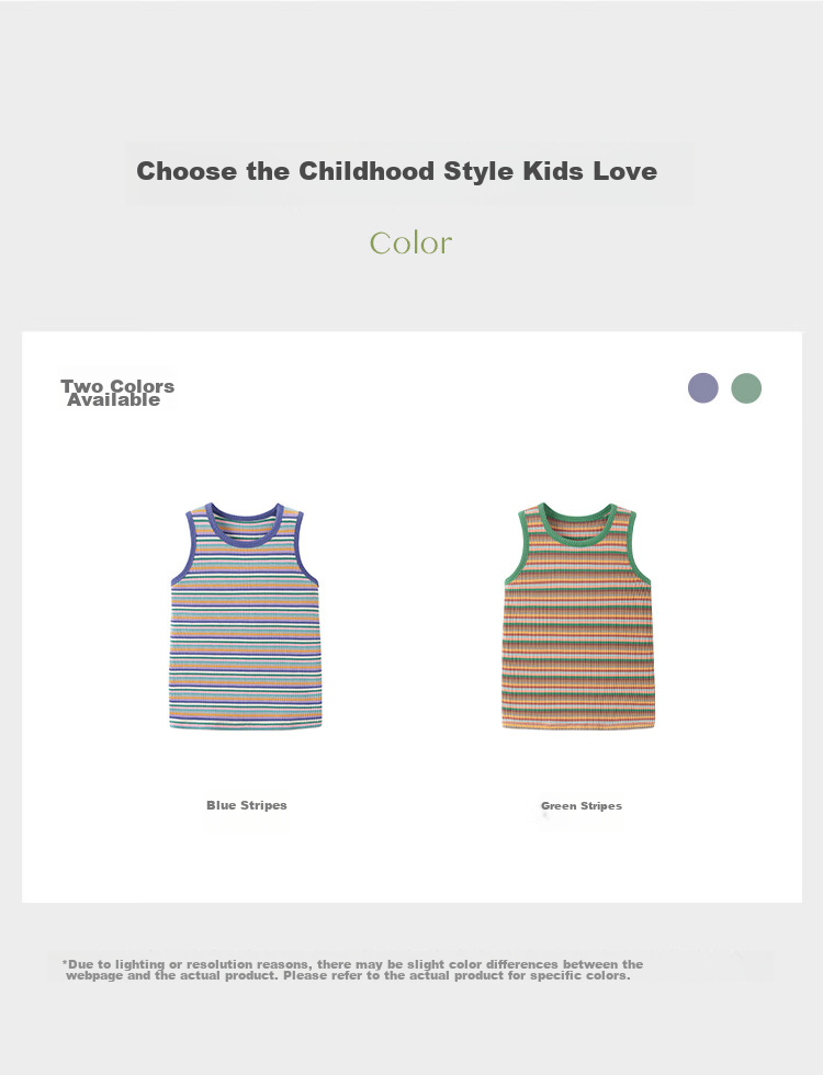 Junejunior [Under Babylove Brand], Children's Tank Top, Summer Thin Style, Boys And Girls Modal Home Sleeveless Vest, Camisole 12