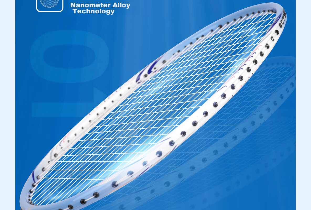 Yodiman Light Blue 7707 Badminton Racket, Full Carbon Ultra-Light 6U Training Single Racket, 1 Piece (Pre-Strung 25 Lbs) 19
