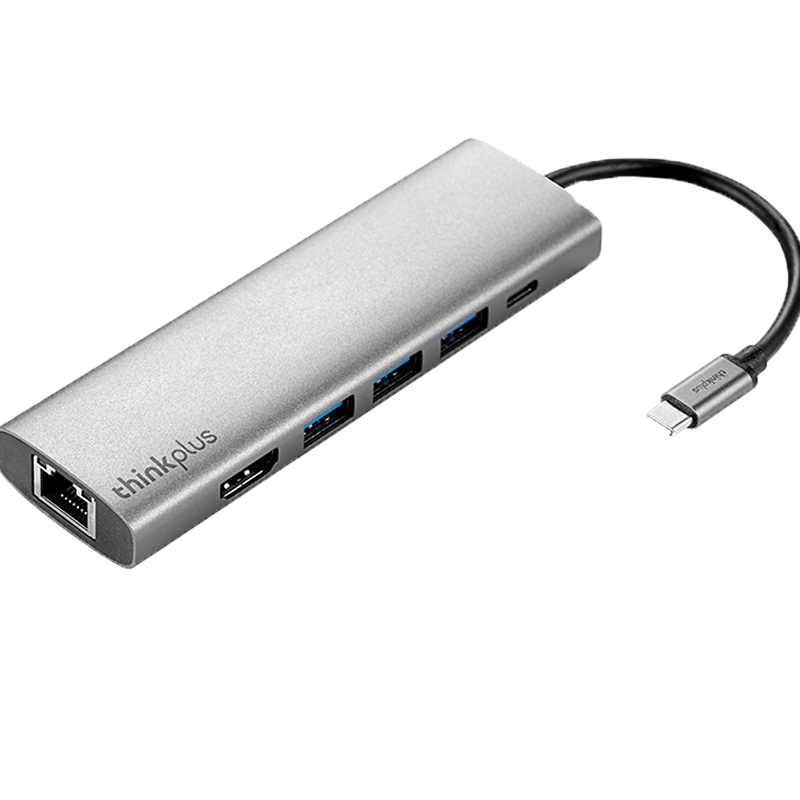 ThinkPad Lenovo Type-C Expansion Dock, USB Hub, RJ45 Gigabit Ethernet Adapter, HDMI Converter, PD Fast Charging Compatible with Apple Laptops, Expansion Dock LC06-R