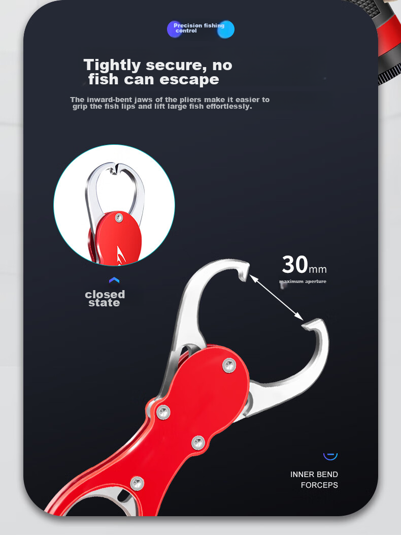 Grsaed Fish Controller with Scale, Multi-Functional Aluminum Alloy Fish Catcher, Fish Clamp, Fish Grabber, Fish Control Pliers with Lanyard, Blue 5