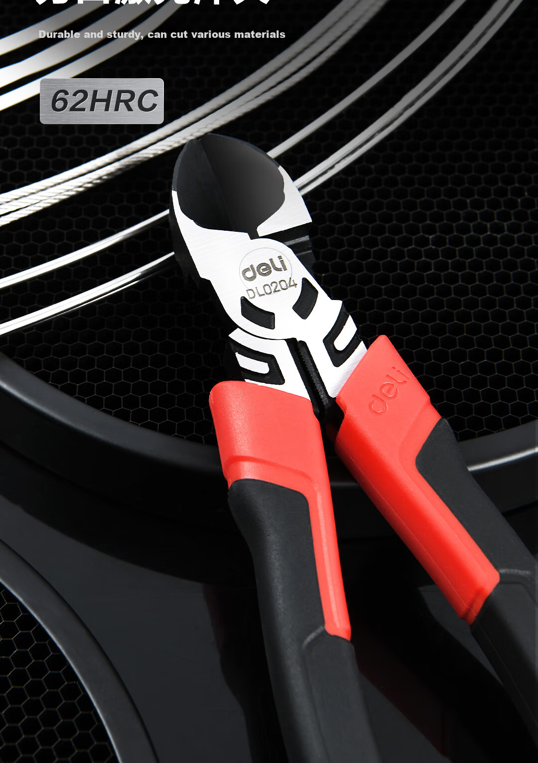 Deli Professional Heavy-Duty Diagonal Cutting Pliers with Rubber Handle, Alloy Steel Diagonal Pliers, Wire Cutters, 6 Inches 3