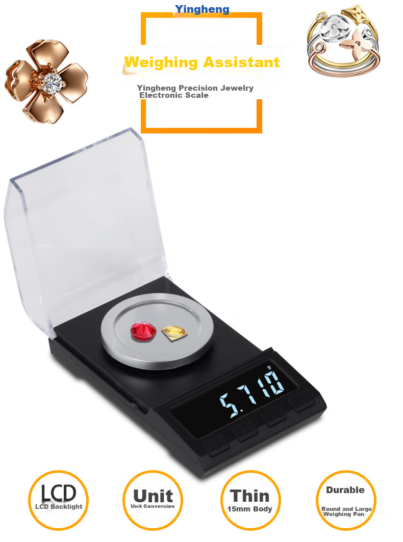 Yingheng Mini Electronic Scale, Gram Powder Scale, Micro Small Electronic Balance, High Precision Milligram Scale, 100g, 0.001g 1