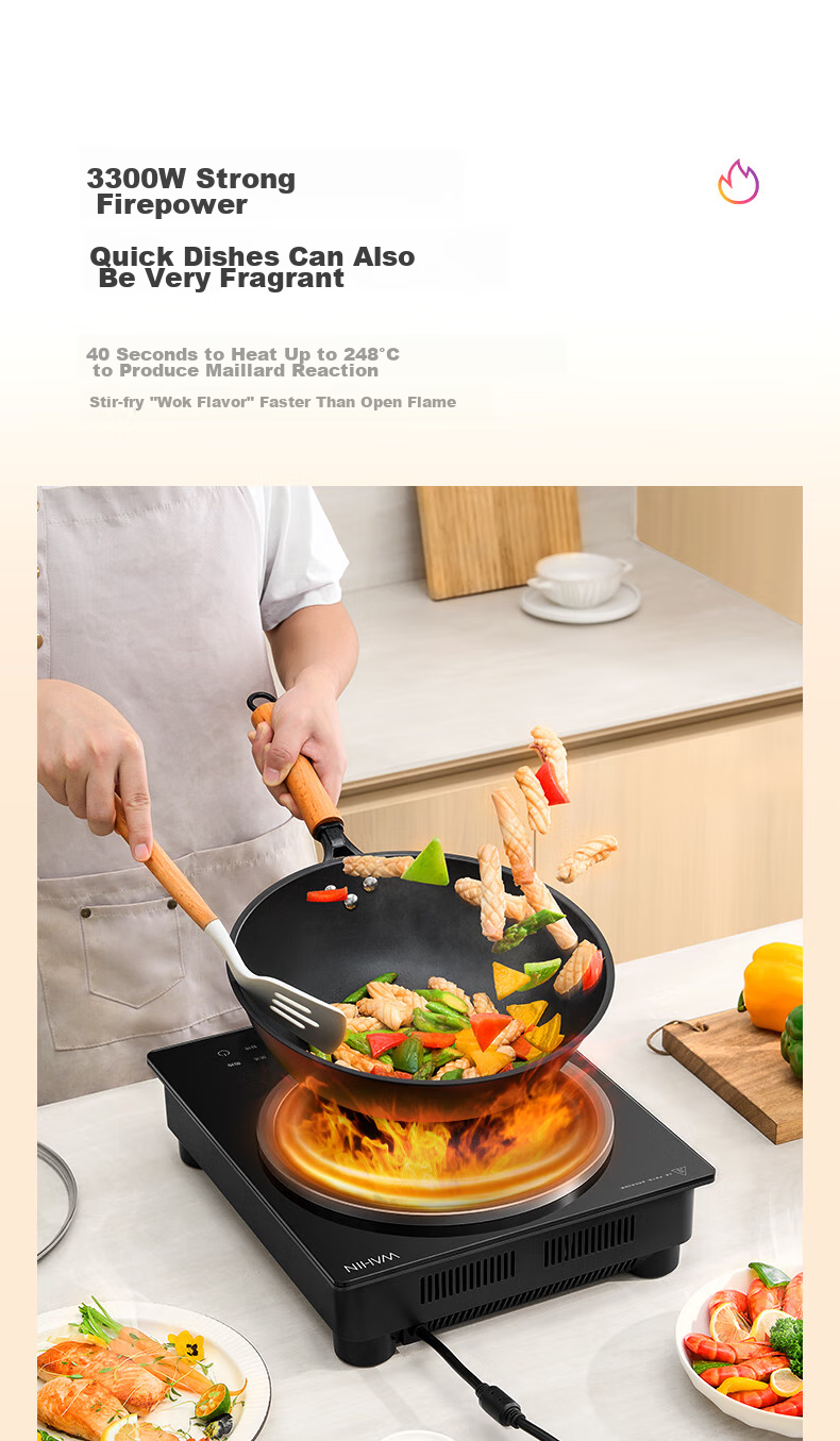 Hualing Midea Electromagnetic Cooker, 2200W High Power, Wide Heat Distribution, Durable And Wear-Resistant Panel, Eight Heat Settings, Waterproof Induction Stove, Hot Pot Cooker WH-E22F02 5
