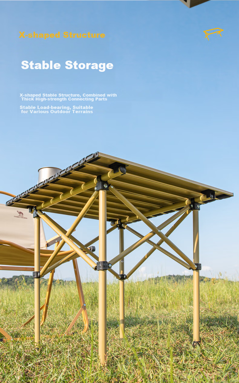 CAMEL Outdoor Folding Table, Camping Picnic Egg Roll Table, Aluminum Alloy Outdoor Equipment Table And Chairs, 173SL03012 4