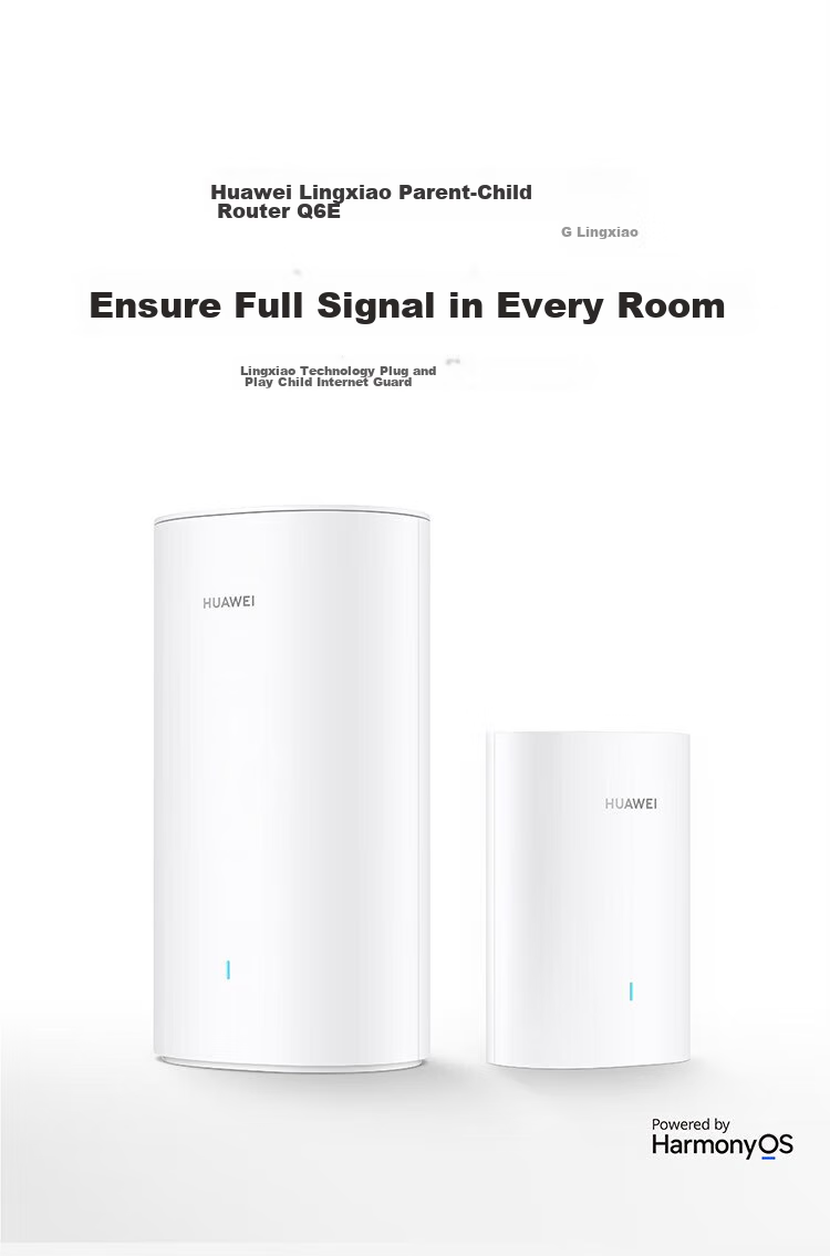Huawei Lingxiao Parent-Child Router Q6E, Parent-Child Router Full Coverage, Whole-House WiFi without Dead Zones (1 Parent 1 Child Set), Gigabit Router, Wireless Wall-Penetrating King, Powerline Adapter 1
