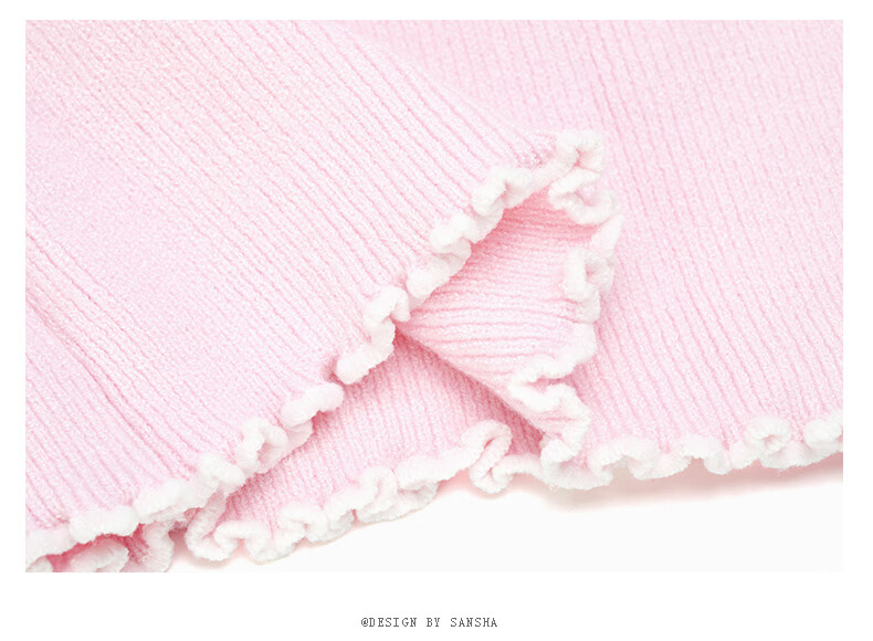 Sansha Children's Knitted Top, Ruffle Long-Sleeve Dance Sweater, Autumn And Winter Warm, Light Purple, S-M 12