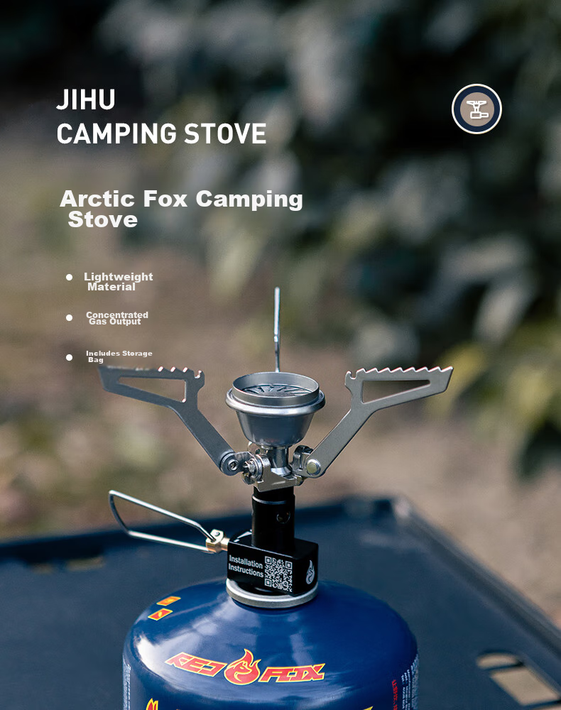 E-Rover Portable Outdoor Stove Windproof Burner Camping High-Flame Water Boiling Stove Gas Canister Burner Cartridge Stove 1