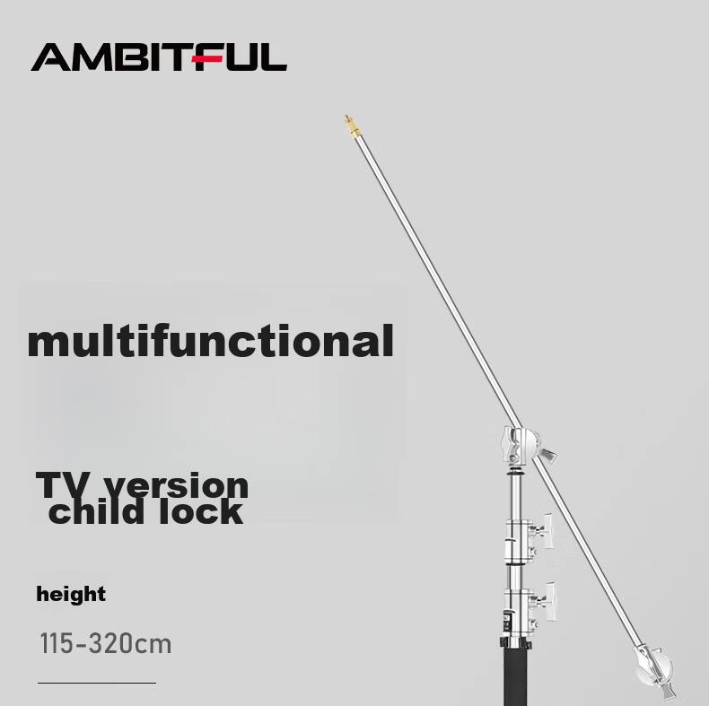 AMBITFUL Photography Magic Leg Light Stand 3.2m Inclined Arm Bracket, Ceiling Light Stand, Professional Studio Equipment, High Load-Bearing Light Stand, Suitable for Flash Lights, Photography Lights, Continuous Lighting, And Live Streaming Lights 1