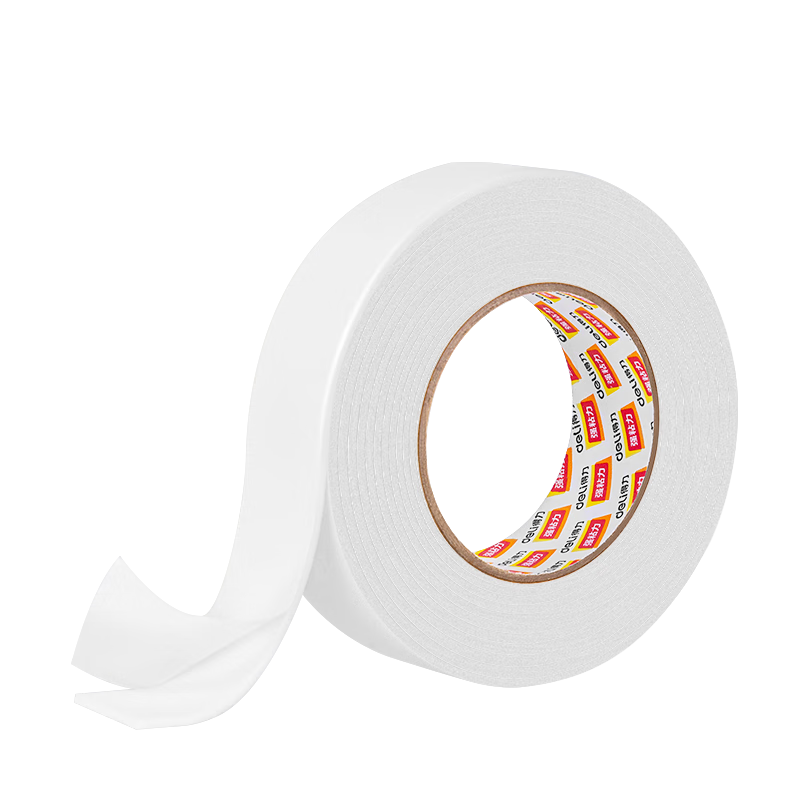 Deli High-Adhesive EVA Foam Double-Sided Tape, Strong Adhesive Foam Tape, 36mm*5y*2.5mm Thickened, White, 12 Rolls, Office Supplies, 30416