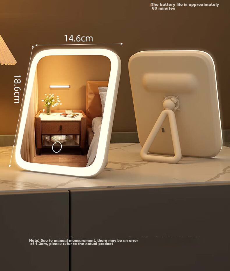 JEPPE LED Makeup Mirror with Light, Three-Color Portable Folding Vanity Mirror, Gift for Girlfriend, Fill Light 9