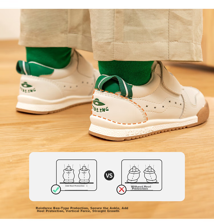 Kids.ing Cadix Baby Sneakers, Spring Season, Boys And Girls, Toddlers, Kindergarten, Functional Soft Sole Sports Shoes, White, Green, Size 25 1