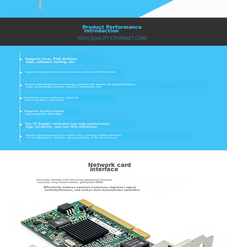 EB-LINK Intel I350AM2 Chip, PCIE X4 Gigabit Dual-Port Server Network Card, I350-T2V2 Version, Electrical Port Machine Vision Industrial Camera 2