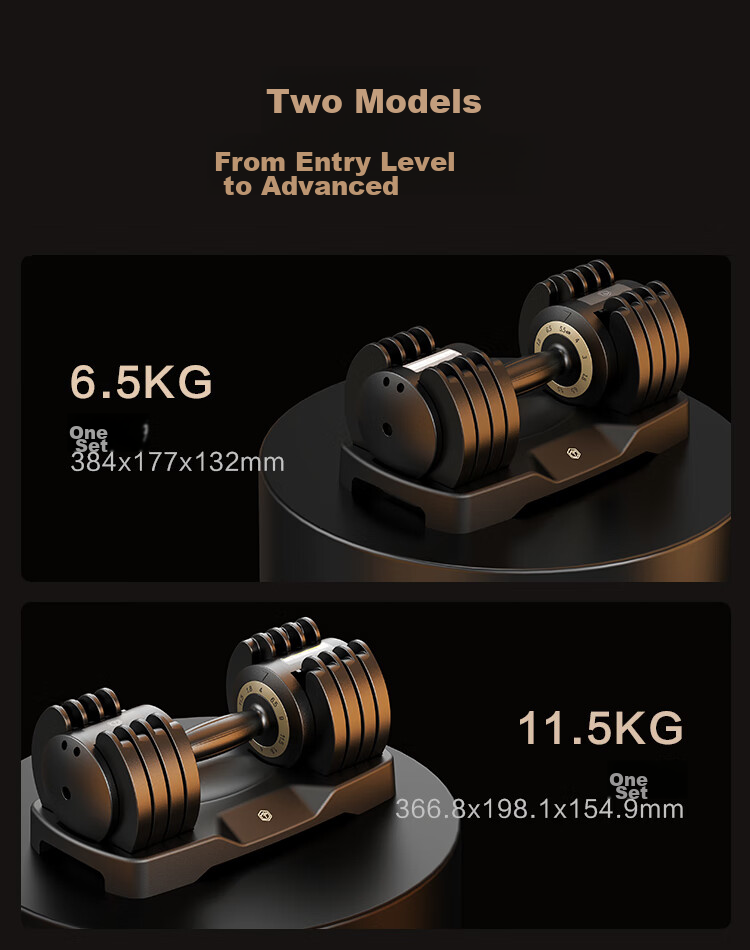 JD Original Adjustable Dumbbell Set for Men's Home Gym, Fitness Equipment for Strength Training, 11.5kg 16