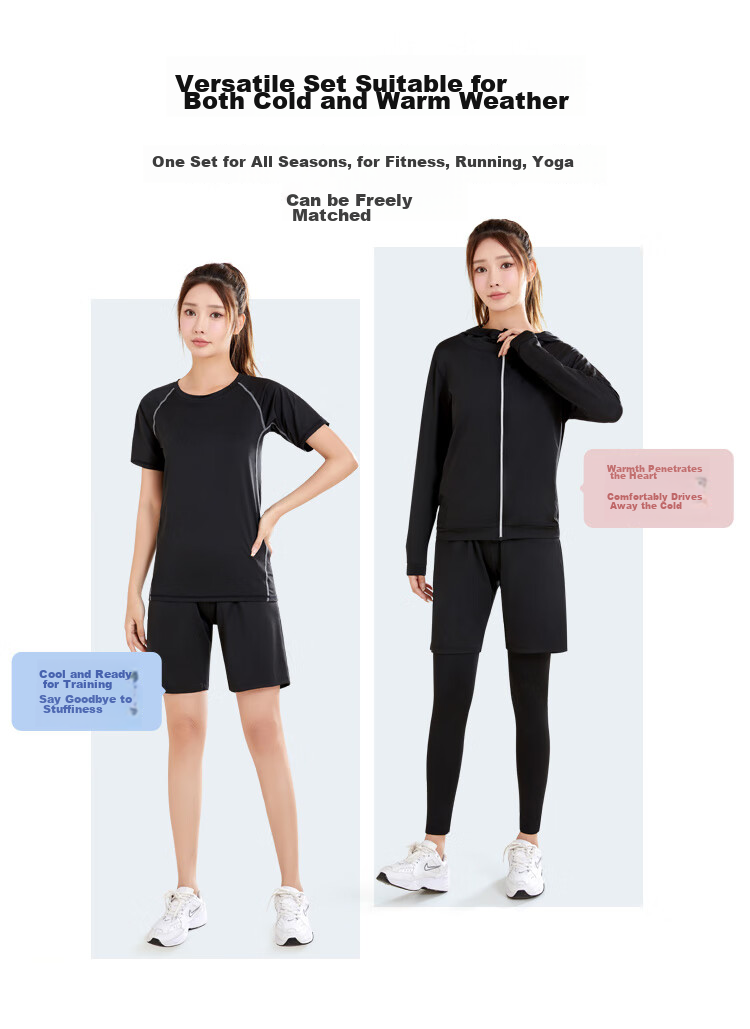 FANDIMU Women's Sports Set, Running Outfit, Yoga Track And Field Fitness Wear, Breathable High-Elasticity Basketball Badminton Training Clothes 2