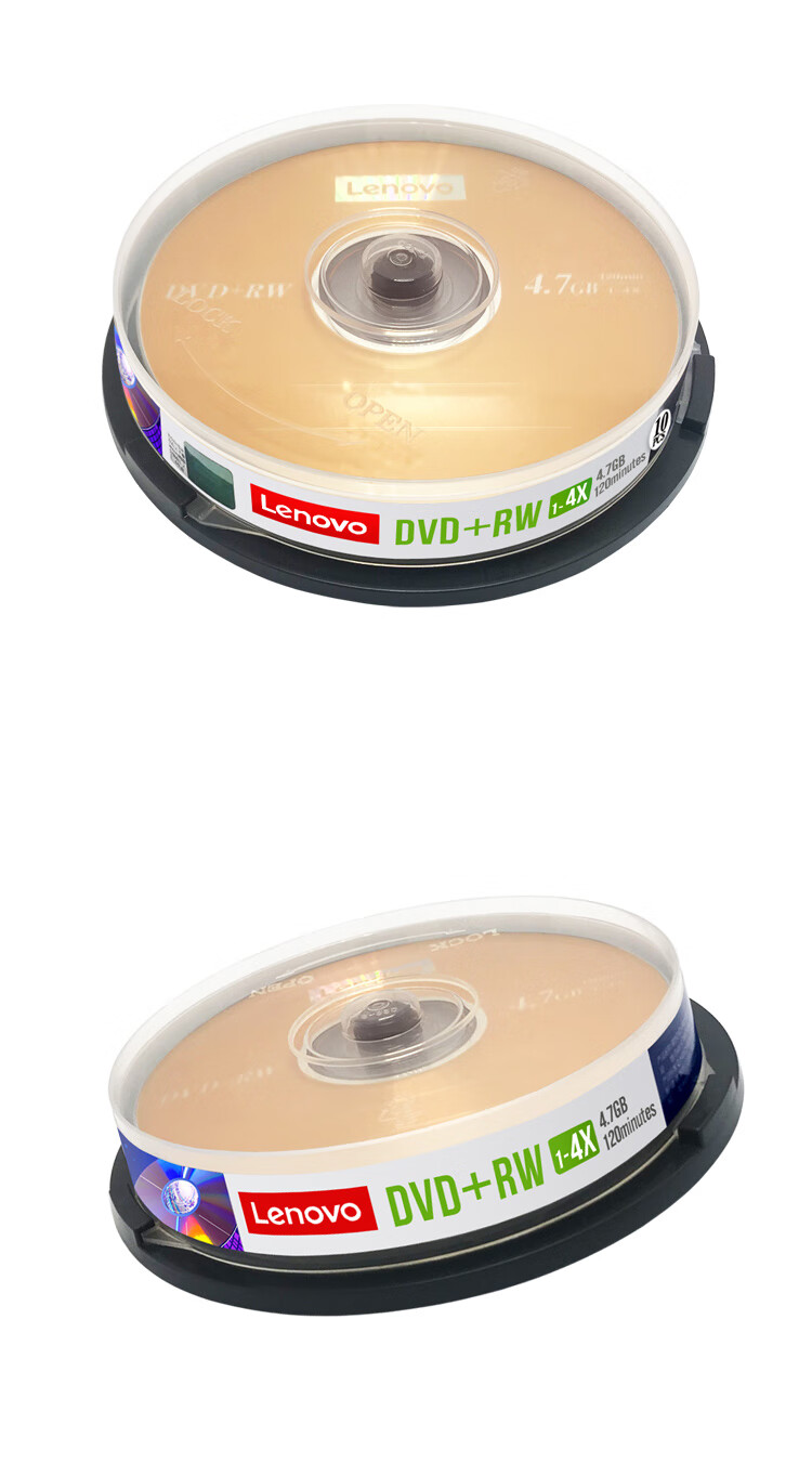 Lenovo DVD-RW Discs, 1x-4x Speed, 4.7GB Capacity, Blank Discs, Erasable, Reusable, Archive Series, 10-Pack in Cartridge, Data Backup, Stable Burning 3