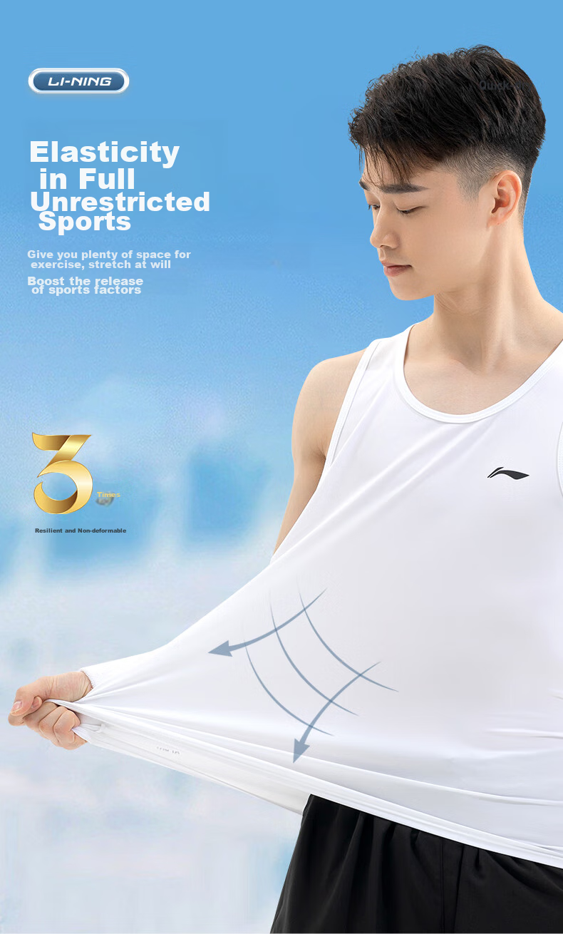 Li-Ning Tank Top for Running, Summer Style, Unisex Fitness Workout Breathable Cool Sleeveless Top Base Layer Martial Arts Sports Vest 5