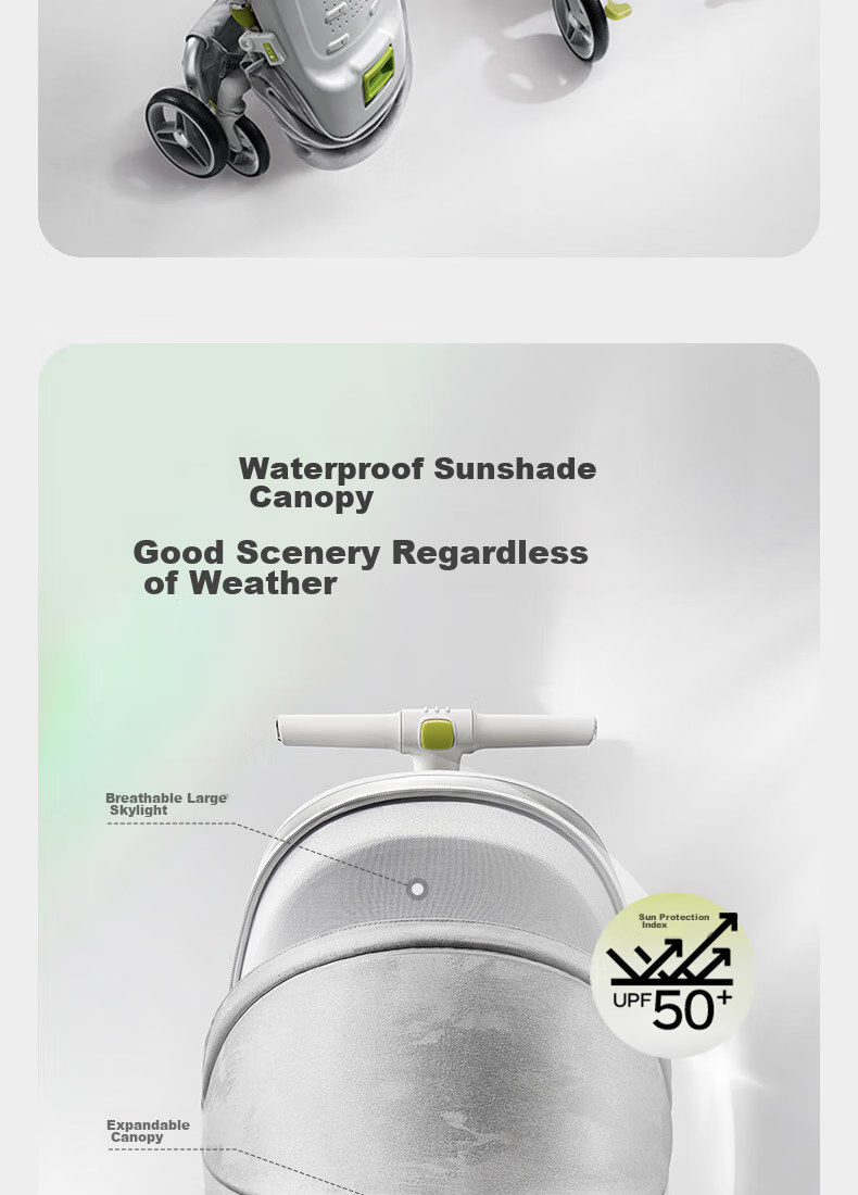 Babycare First-Class Stroller, High Landscape Baby Walker, Lightweight Foldable Reclining Forward And Reverse, Time Silver 18