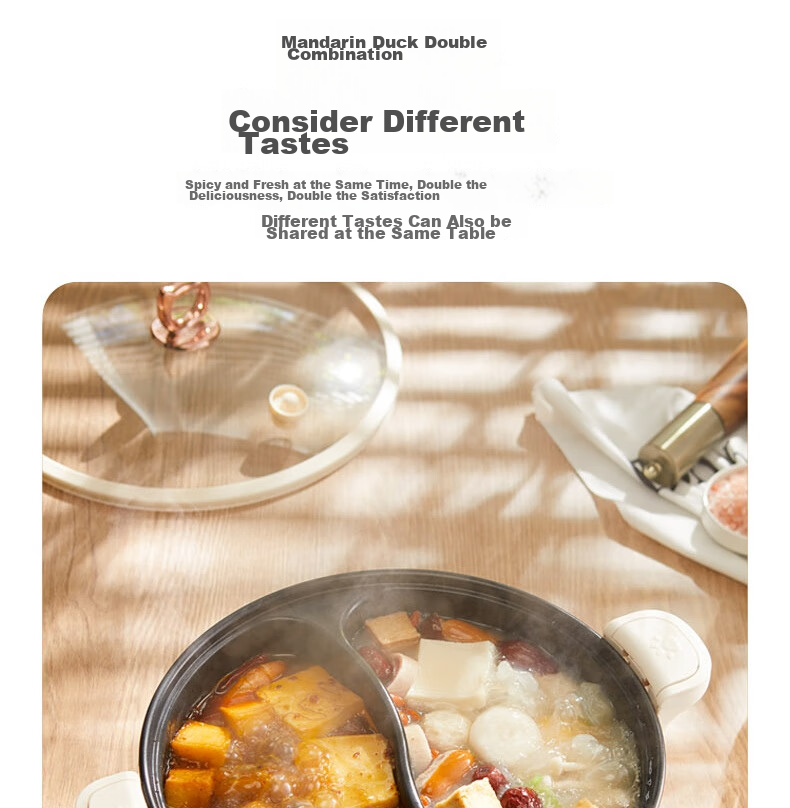 Modong [Douyin Popular Trend] Dual-Sided Electric Hot Pot Heating Pot for Home Multi-Purpose Cooking, 6L Non-Stick Pot with Independent Temperature Control for Each Side MD-HGE06 6