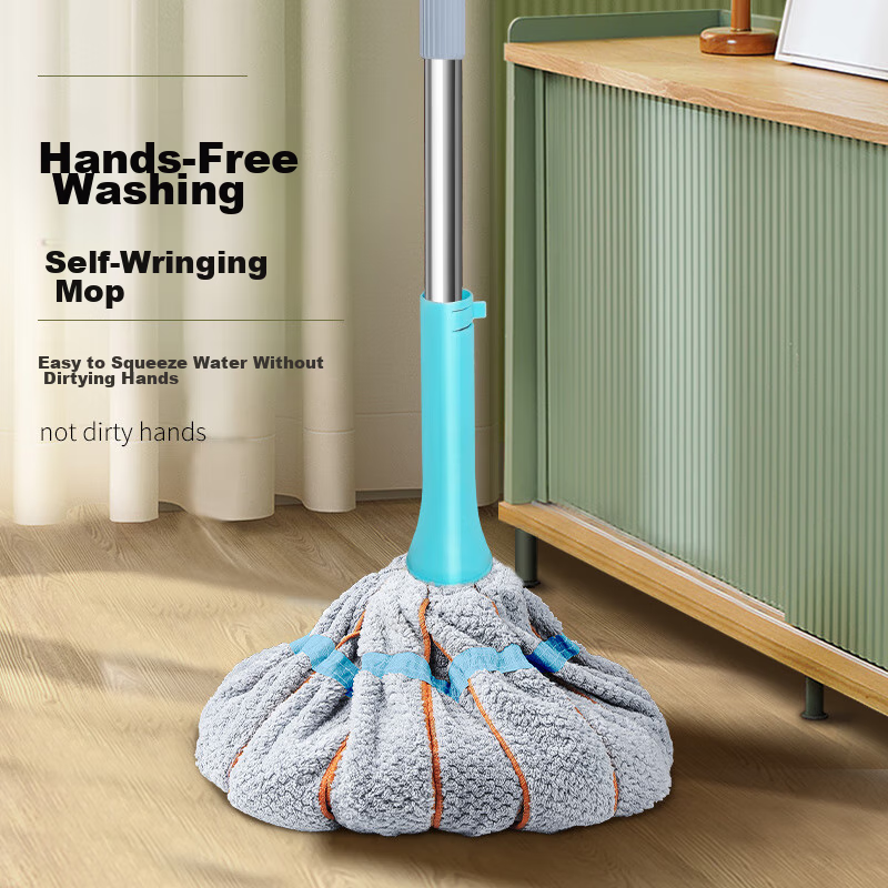 Baijiahaoshi Cotton Yarn Mop, 55cm, 1 Cloth, Twist-Wringing, Must-Ka Lock, No-Hand Washing, Household All-In Absorbent Floor Mop