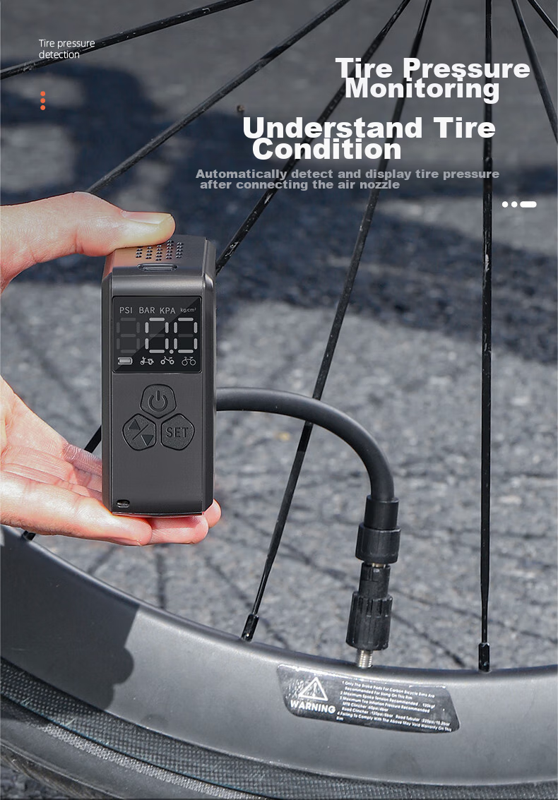 WestBiking Electric Air Pump Inflator for Bicycles And Electric Bikes, Universal Equipment 9